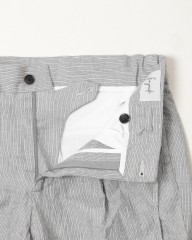 Finjack楊柳ストライプワンプリーツ ドローコードパンツmb_11l