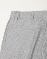 Finjack楊柳ストライプワンプリーツ ドローコードパンツmb_16l