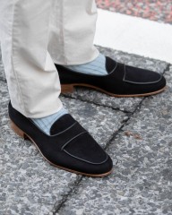 FERRANTE【2025年4月納期予約受注】Jedia別注 スエード コインローファー【NARCISO/レザーソール】※キャンセル不可※mb_01l