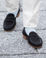 FERRANTE【2025年4月納期予約受注】Jedia別注 スエード コインローファー【NARCISO/レザーソール】※キャンセル不可※mb_02l
