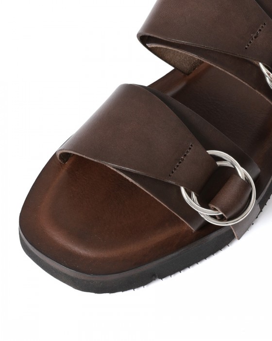 Mario Doniダブルリング 2ストラップ レザーサンダル【ANGELLI】08l