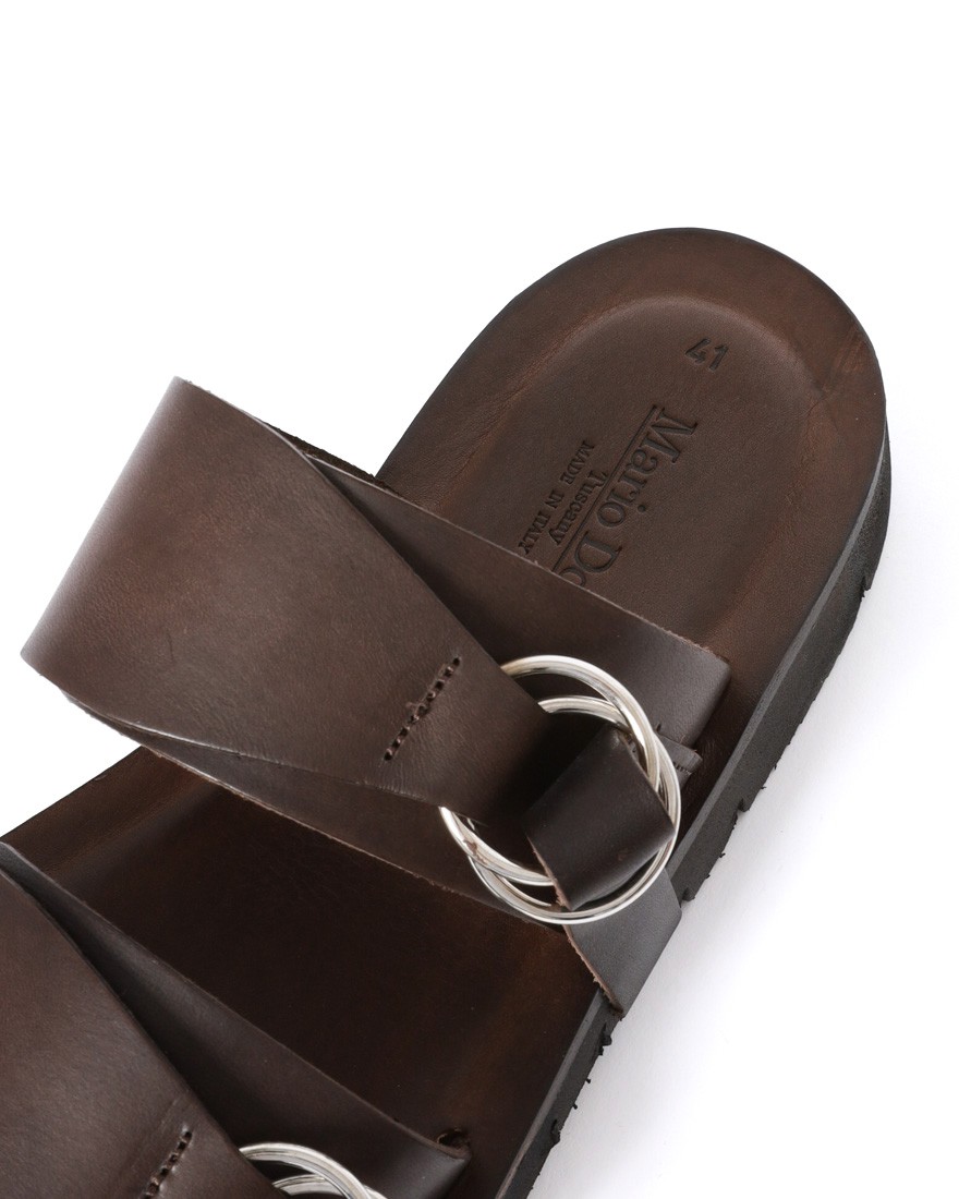 Mario Doniダブルリング 2ストラップ レザーサンダル【ANGELLI】10l