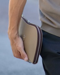 CHAMBORD SELLIERシュリンクレザー クラッチバッグ【ANGERS PORCH STRAP/LAGUN】mb_03l