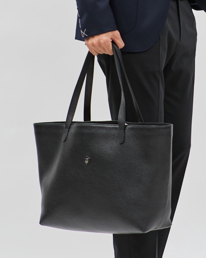 CHAMBORD SELLIERシュリンクレザー ラージトートバッグ【ARLES/LAGUN】14l