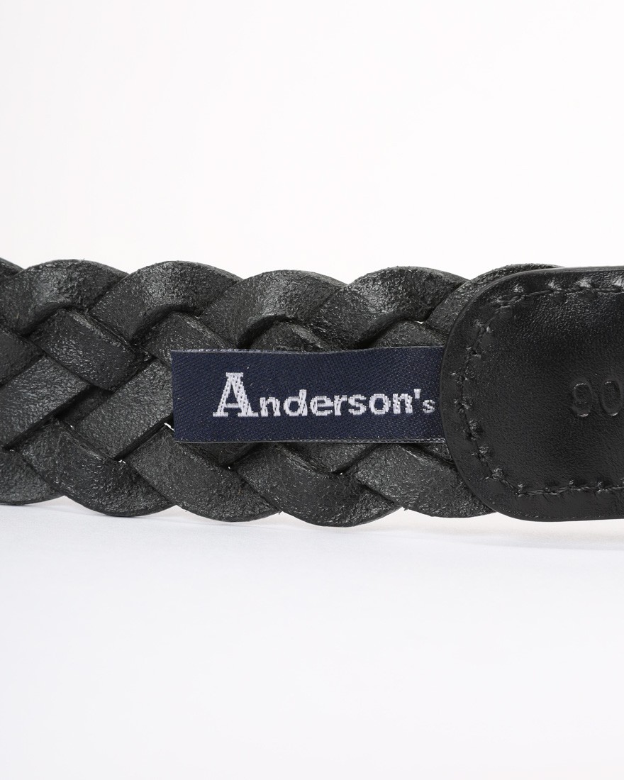 Anderson'sレザーメッシュ ゴールドバックル ベルト05l