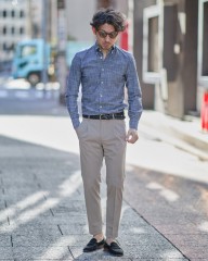 Anderson'sレザーメッシュ ゴールドバックル ベルトmb_ma