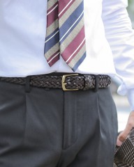 Saddler'sブレスバックル レザーメッシュベルトmb_09l