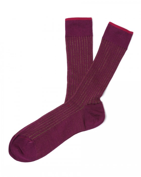 GALLOウール混 ハイドストライプ ソックス 【UOMO TAILORING】