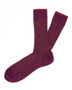 ウール混 ハイドストライプ ソックス 【UOMO TAILORING】