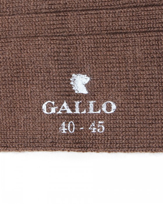 GALLOソリッドカラー ウールリブ ソックス【UOMO GALLO】10l