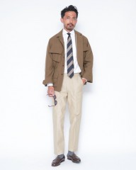 FRANCO BASSIネイビーマルチストライプ タイ【シルク】mb_ma