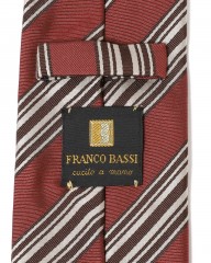 FRANCO BASSIレッドブラウンマルチストライプ タイ【シルク】mb_06l
