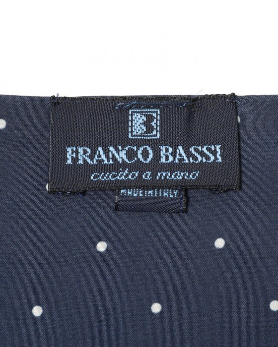 FRANCO BASSIピンドット柄 ネッカチーフ【シルク】08l