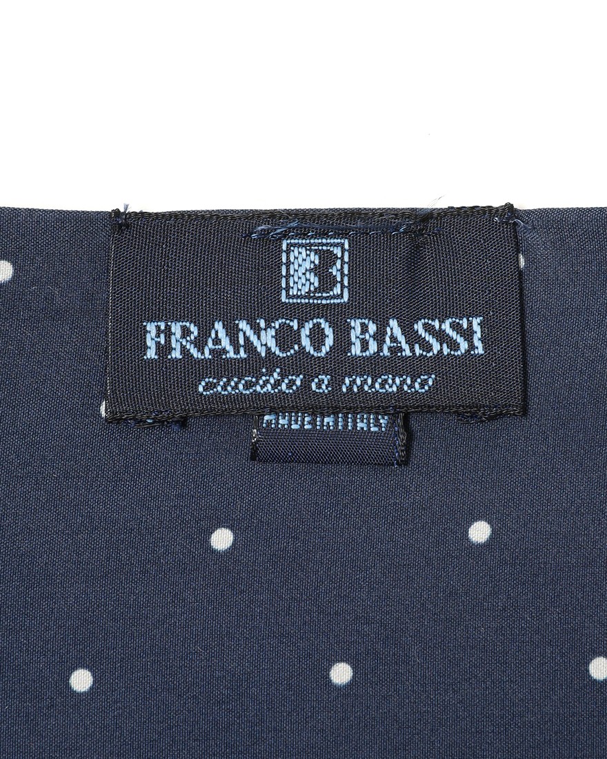 FRANCO BASSIピンドット柄 ネッカチーフ【シルク】08l