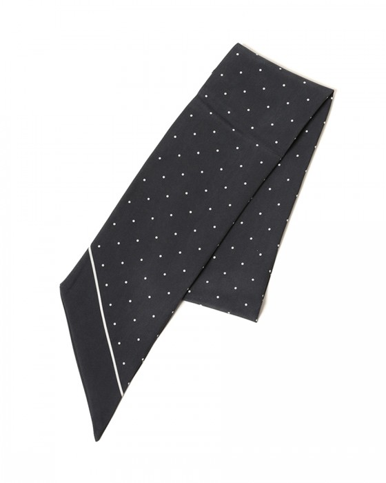 FRANCO BASSIピンドット柄 ネッカチーフ【シルク】c2