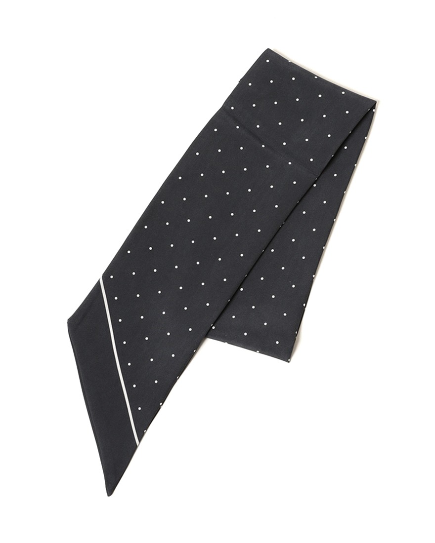 FRANCO BASSIピンドット柄 ネッカチーフ【シルク】c2