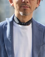 FRANCO BASSIピンドット柄 ネッカチーフ【シルク】mb_01l