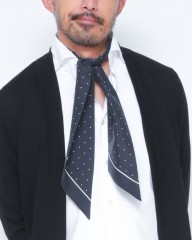 FRANCO BASSIピンドット柄 ネッカチーフ【シルク】mb_03l