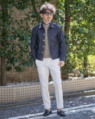 FRANCO BASSIピンドット柄 ネッカチーフ【シルク】mb_ma