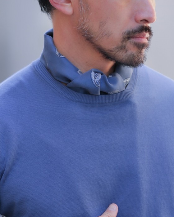 FRANCO BASSIペイズリー柄 ネッカチーフ【シルク】02l