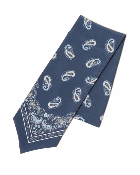FRANCO BASSIペイズリー柄 ネッカチーフ【シルク】c1