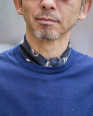 FRANCO BASSIペイズリー柄 ネッカチーフ【シルク】mb_01l