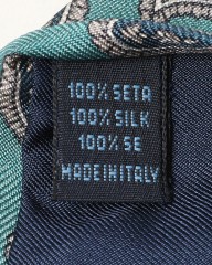 FRANCO BASSIブルーグリーン ペイズリー柄 タイ【シルク】mb_09l