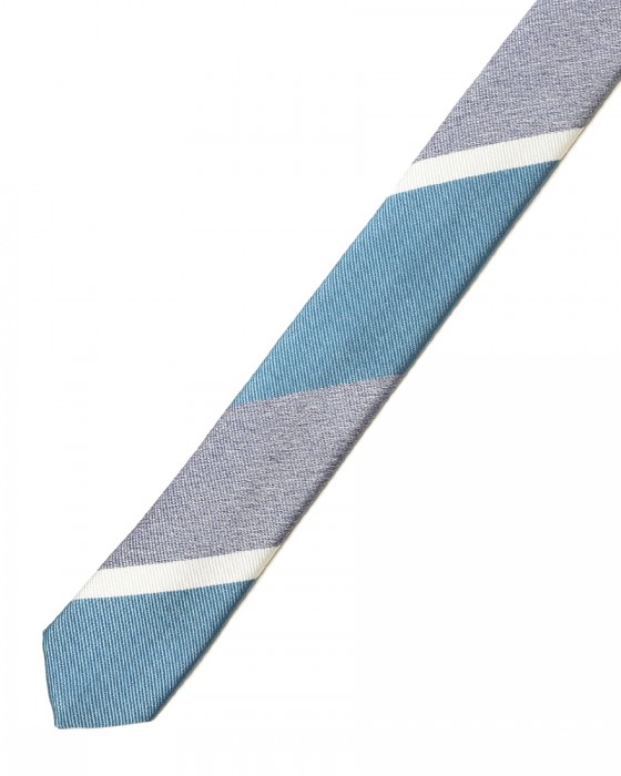 FRANCO BASSIブルー ストライプ タイ【シルク】06l