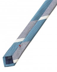 FRANCO BASSIブルー ストライプ タイ【シルク】mb_07l