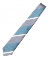 FRANCO BASSIブルー ストライプ タイ【シルク】mb_c0