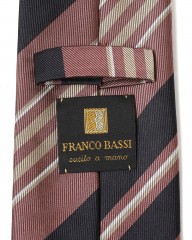 FRANCO BASSIパープル マルチストライプ タイ【シルク】mb_08l