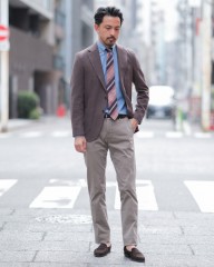 FRANCO BASSIパープル マルチストライプ タイ【シルク】mb_ma