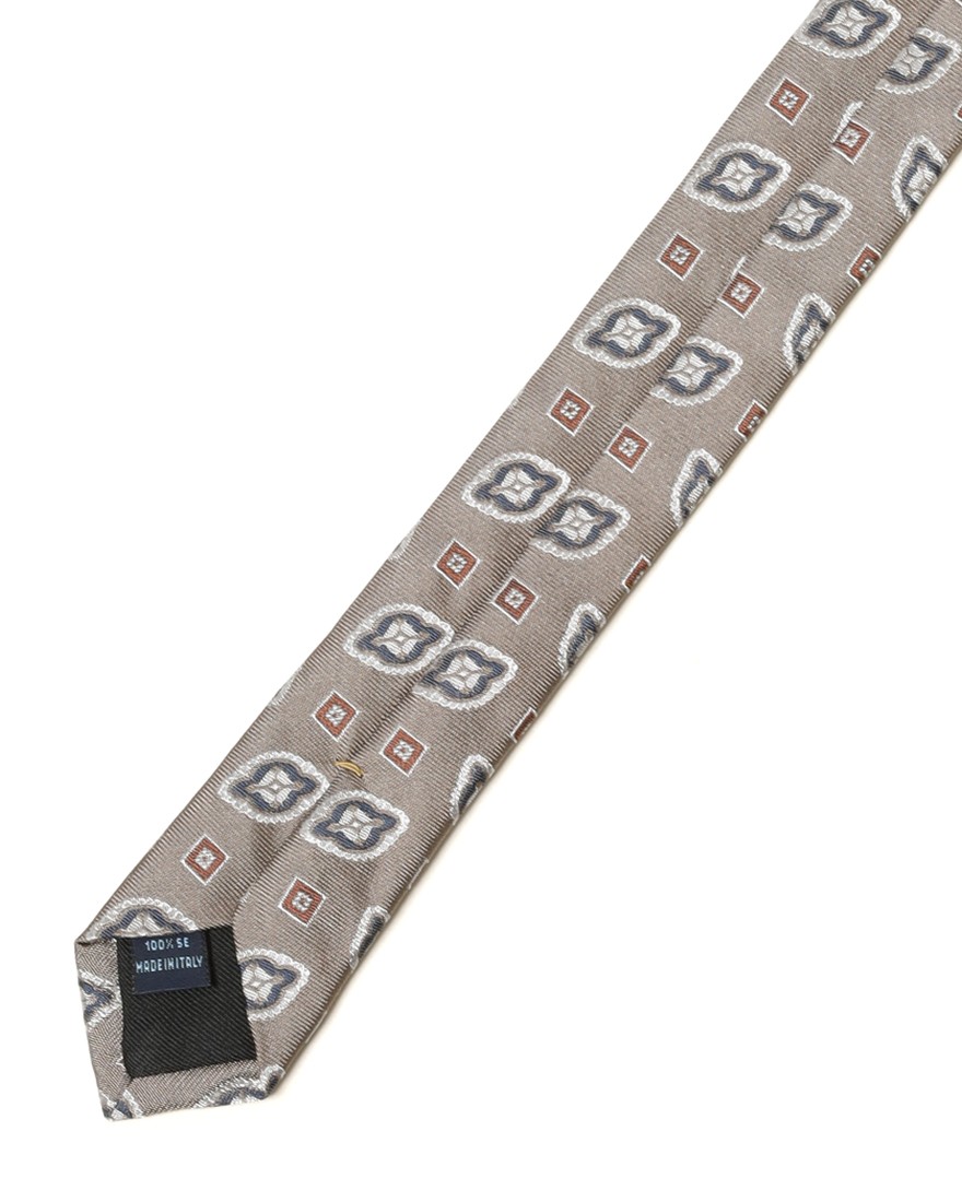 FRANCO BASSIグレージュ 小紋柄 タイ【シルク】07l