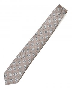 グレージュ 小紋柄 タイ【シルク】