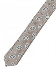 FRANCO BASSIグレージュ 小紋柄 タイ【シルク】mb_06l