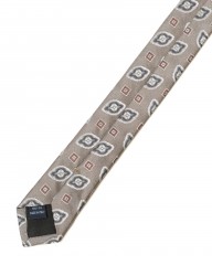 FRANCO BASSIグレージュ 小紋柄 タイ【シルク】mb_07l