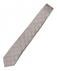 FRANCO BASSIグレージュ 小紋柄 タイ【シルク】mb_c0