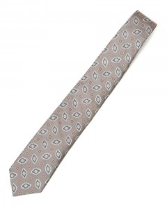 グレージュ 小紋柄 タイ【シルク】