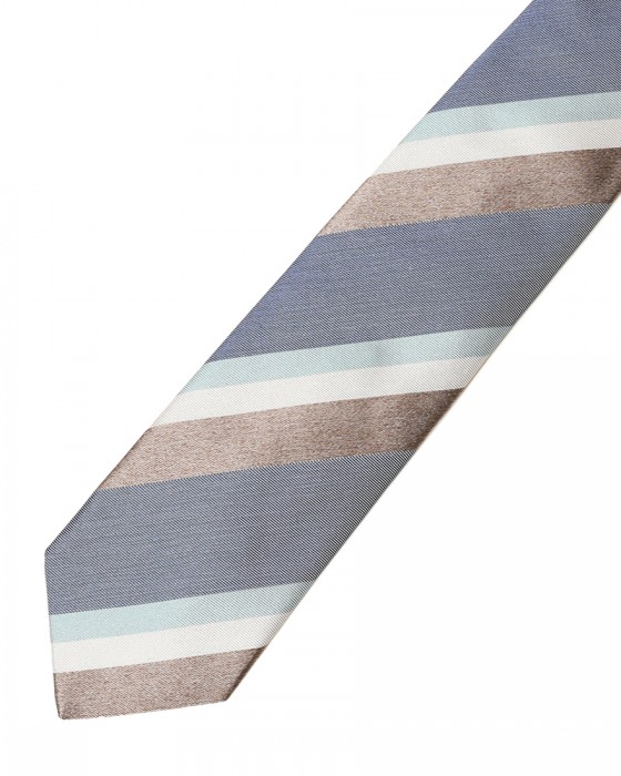 FRANCO BASSIブルー マルチストライプ タイ【シルク】04l