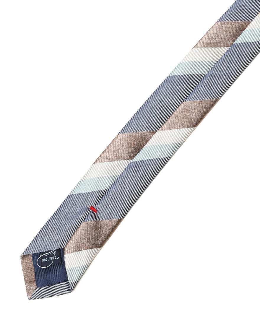 FRANCO BASSIブルー マルチストライプ タイ【シルク】07l