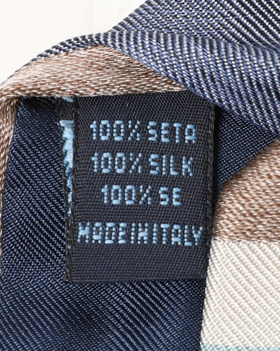 FRANCO BASSIブルー マルチストライプ タイ【シルク】09l