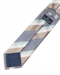 FRANCO BASSIブルー マルチストライプ タイ【シルク】mb_05l