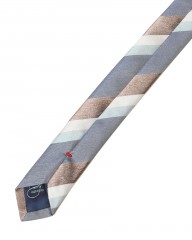 FRANCO BASSIブルー マルチストライプ タイ【シルク】mb_07l