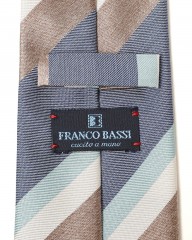 FRANCO BASSIブルー マルチストライプ タイ【シルク】mb_08l