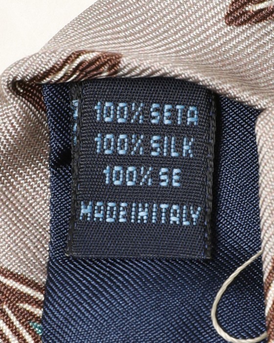 FRANCO BASSIベージュ ダイヤ柄 タイ【シルク】09l