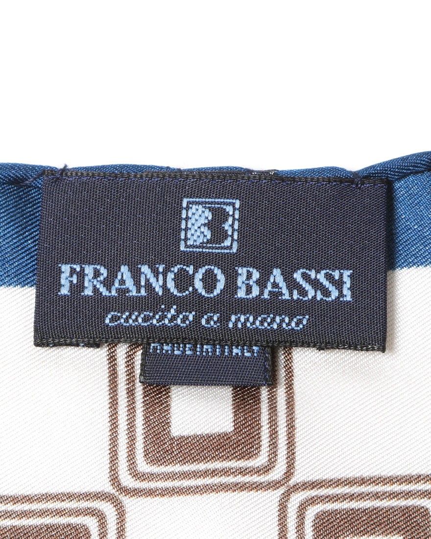 FRANCO BASSIチェッカー柄チーフ【シルク】04l