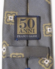 FRANCO BASSIグレー小花柄タイ【コットンシルク】mb_05l