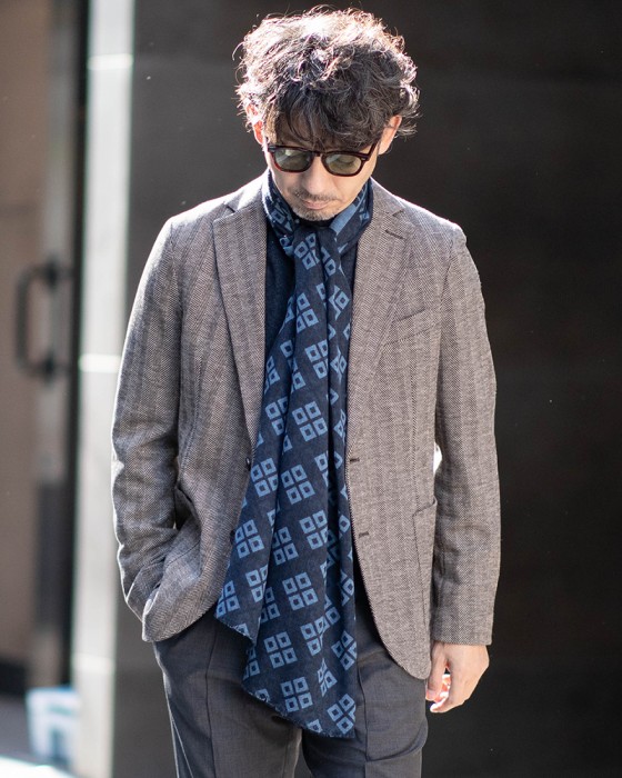 GIERREダイヤ柄 ストール　01l