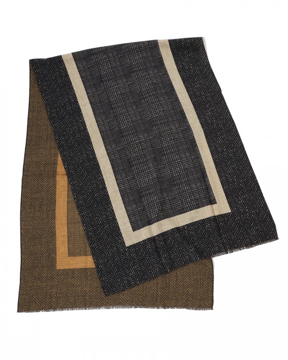 GIERREグレンチェック パネル ダブルフェイスストール 11l