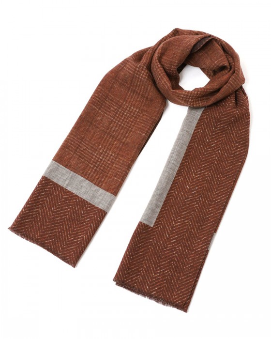 GIERREグレンチェック パネル ダブルフェイスストール c1